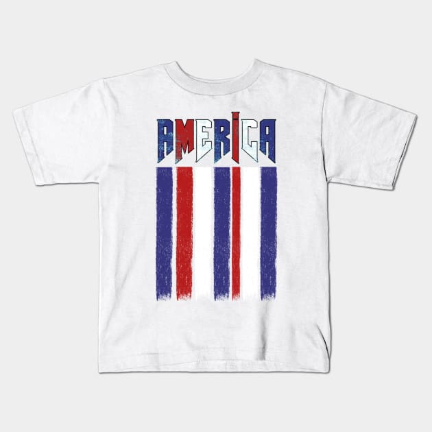 America Stripes Kids T-Shirt by 29Butterfly_Studio